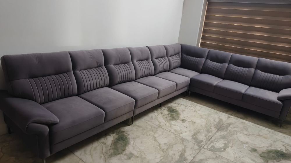 Grey L-shape sectional sofa