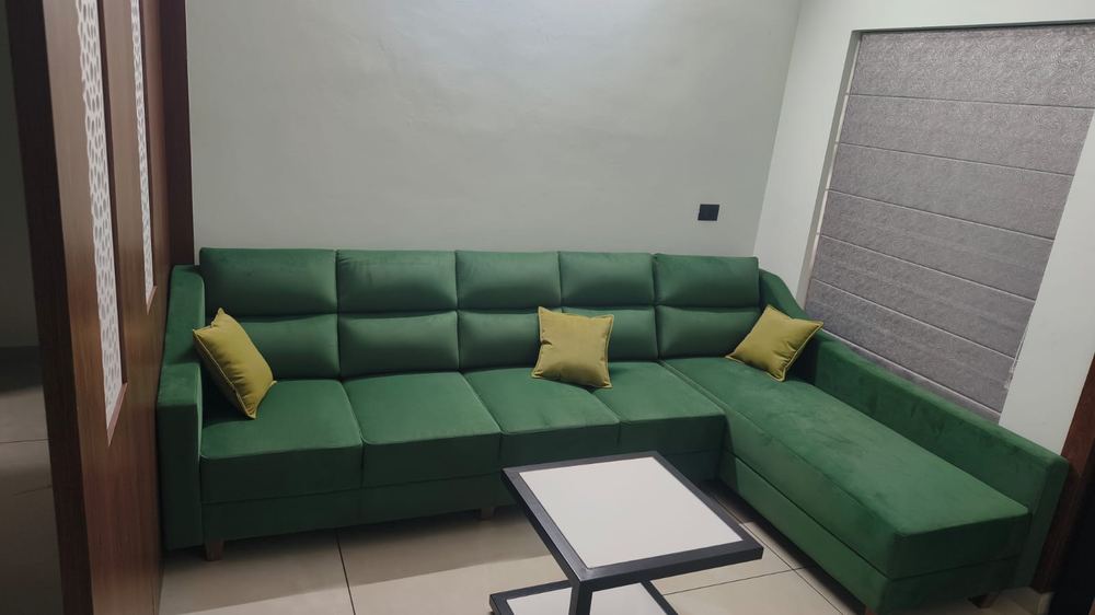 Emerald green velvet sectional