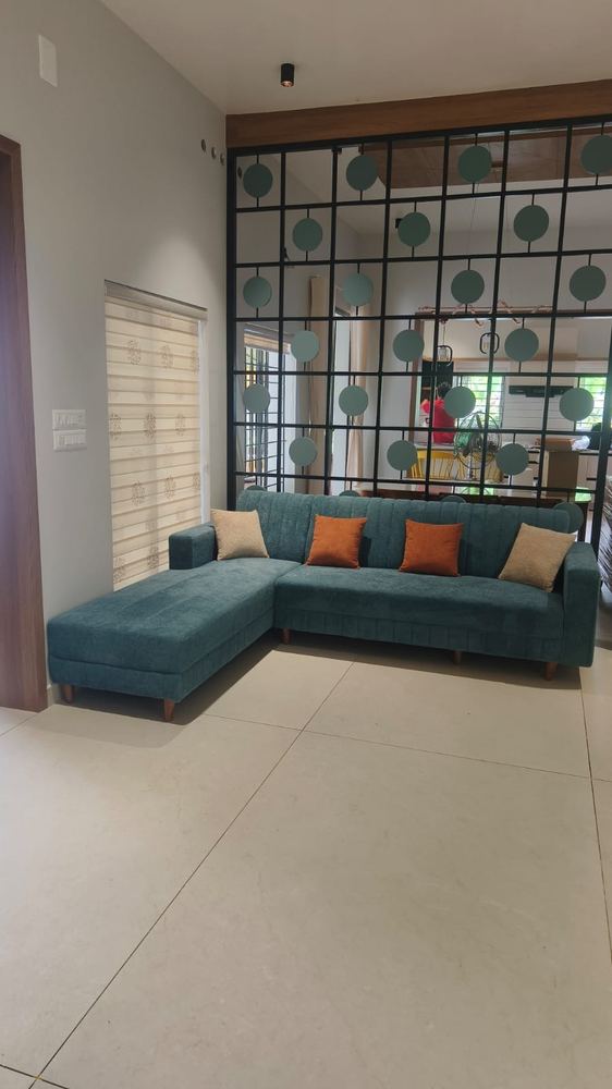 Teal corner sofa
