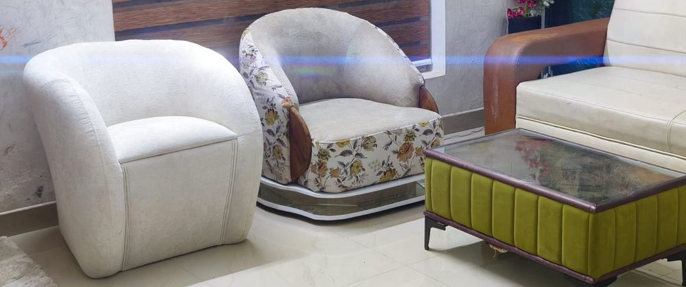 Cream and floral accent chairs